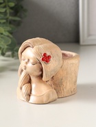 Подставка для мелочей "Русская красавица" 8х8х6 см, гипс, слоновая кость 10970205