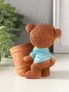 Подставка для мелочей «Медведь с горшком» 9×10×6 см, мультиколор, гипс - фото 65465188