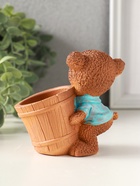 Подставка для мелочей «Медведь с горшком» 9×10×6 см, мультиколор, гипс - фото 65465189