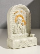 Икона настольная с подставкой под свечу «Божья Матерь», гипс, роспись, 18×13×7 см - Фото 2