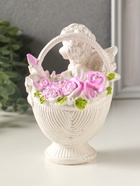 Фигурка гипс «Ангел в корзине», 13×10×8 см, с росписью, белый - фото 65465249