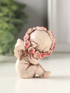 Статуэтка "Ангел в венке" 7 см, состаренный эффект, слоновая кость, - фото 65465252