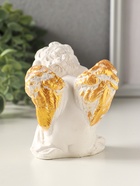 Фигурка гипс «Ангел спит», 10×8×7 см, белый с позолотой - фото 65465256