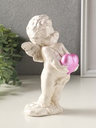 Статуэтка "Ангел держит сердечко" 18х9х10 см, перламутр - фото 65465268