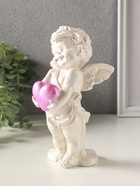 Статуэтка "Ангел держит сердечко" 18х9х10 см, перламутр - фото 65465270