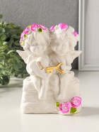 Фигурка гипс «Ангелочки с замком и ключиком», 16×11 см, белый с росписью 10970228