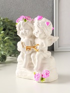 Фигурка гипс «Ангелочки с замком и ключиком», 16×11 см, белый с росписью 10970228