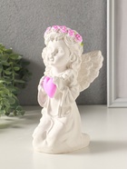 Фигурка гипс «Ангел с сердечком на коленях», 18×11×8 см, белый с росписью - Фото 4