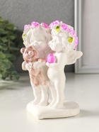 Фигурка гипс «Ангелочки с медведем», 13×7×9 см, белый с росписью  (артикул 10970231)  большой выбор товаров оптом и в розницу по низким ценам с доставкой