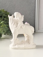 Фигурка гипс «Ангелочки на коне», 13×10×7 см, белый с росписью - фото 65465285