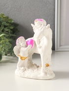 Фигурка гипс «Ангелочки на коне», 13×10×7 см, белый с росписью - фото 65465286