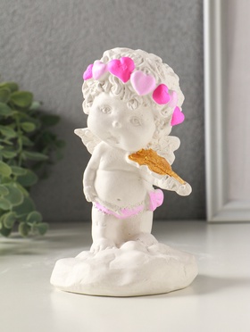 Фигурка гипс «Ангел со скрипкой», 14×9×9 см, белый с росписью