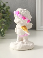 Фигурка гипс «Ангел со скрипкой», 14×9×9 см, белый с росписью  (артикул 10970233)  большой выбор товаров оптом и в розницу по низким ценам с доставкой