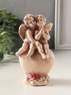 Фигурка гипс «Ангелочки на сердце», 15 см, эффект старения, слоновая кость - Фото 1