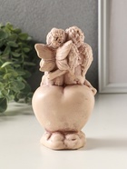 Статуэтка "Ангелочки на сердце" высота 15 см,  эффект состаривания, слоновая кость 10970234