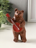 Статуэтка "Медведь с домрой" 11х7 см, коричневый - фото 65465295