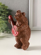 Статуэтка "Медведь с домрой" 11х7 см, коричневый - фото 65465298