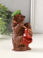 Фигурка гипс «Медведь с балалайкой», 12×7 см, коричневый - фото 65465300