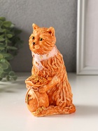 Фигурка гипс «Йольский КОТ», с мешком монет, 13×9×7 см, рыжий  (артикул 10970239)  большой выбор товаров оптом и в розницу по низким ценам с доставкой