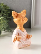 Статуэтка "Кот в позе лотоса" 12х7х5 см, гипс, рыжий - фото 65465317