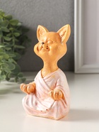 Статуэтка "Кот в позе лотоса" 12х7х5 см, гипс, рыжий - фото 65465319