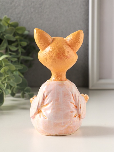 Фигурка гипс «Кот рыжий в позе лотоса», 12×7×5 см,