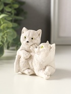 Статуэкта "Пара кошечек" 9х7х5 см, серо-коричневый - фото 65465323