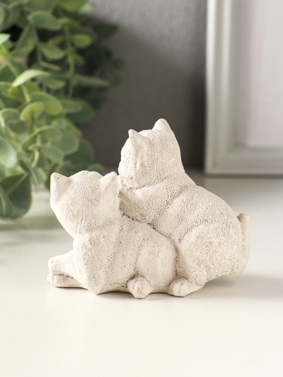 Фигурка гипс «Пара кошечек», 9×7×5 см, серо-коричневый