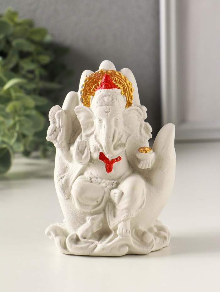 Фигурка гипс «Ганеша в ладони», 11 см