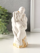Статуэтка "Влюбленные" 14х6 см, гипс, белый с позолотой 10970247