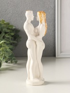 Фигурка гипс «Парочка», 16×5 см, белый с позолотой - фото 65465344