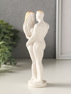 Фигурка гипс «Парочка», 16×5 см, белый с позолотой - фото 65465346