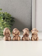 Набор фигурок «Обезьянки», 4 шт., 6 см, слоновая кость - Фото 1
