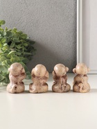 Статуэтки набор 4 шт "Обезьянки" высота 6 см, слоновая кость 10970272 - фото 65465378