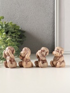Статуэтки набор 4 шт "Обезьянки" высота 6 см, слоновая кость 10970272 - фото 65465379