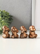 Набор фигурок гипс «Обезьянки ничего не вижу не слышу не скажу», 4 шт., 6 см, под бронзу - Фото 2