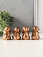 Набор фигурок гипс «Обезьянки ничего не вижу не слышу не скажу», 4 шт., 6 см, под бронзу - Фото 3