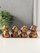 Набор фигурок гипс «Обезьянки ничего не вижу не слышу не скажу», 4 шт., 6 см, под бронзу - Фото 4