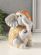 Фигурка гипс «Слон Индийски», 15×12×11 см, серый с росписью 10970274