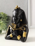 Фигурка гипс «Бюст Фараона», 19×12×9 см, чёрный с золотой росписью  (артикул 10970275)  большой выбор товаров оптом и в розницу по низким ценам с доставкой