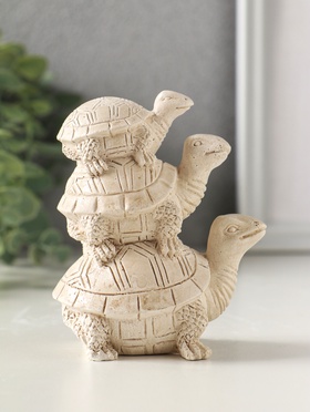 Фигурка гипс «Три черепахи», 10×8×5 см, слоновая кость