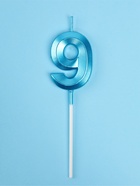 УЦЕНКА Свеча в торт на шпажке «Грань», цифра "9", голубая, 5 см - Фото 2