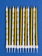 УЦЕНКА Набор свечей для торта "Воздушные шарики", 12 шт, золотой и белый - Фото 2