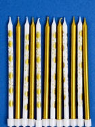 УЦЕНКА Набор свечей для торта "Воздушные шарики", 12 шт, золотой и белый - Фото 3