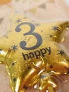 УЦЕНКА Свеча в торт на шпажке "Воздушный шарик.Звезда", цифра 3, 5,5 см, золотая - Фото 6