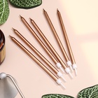 УЦЕНКА Свечи в торт "Ройс", 6 шт, высокие, 13 см, шампань металлик - Фото 3