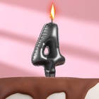 УЦЕНКА Свеча в торт «Шары», цифра 4, графит, 6.3 см - Фото 2