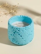 Свеча в подсвечнике вулканическом «Лава», голубая, 8.5×8.5×7.5 см 10914026