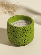 Свеча в подсвечнике вулканическом «Лава», зелёная, 8.5×8.5×7.5 см 10914027