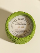 Свеча в подсвечнике вулканическом «Лава», зелёная, 8.5×8.5×7.5 см 10914027